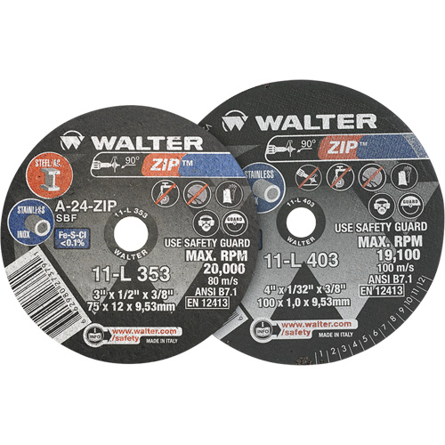 Zip Cut-Off Wheel, 4" x 1/4", 3/8" Arbor, Type 1 FMT Sales Ltd