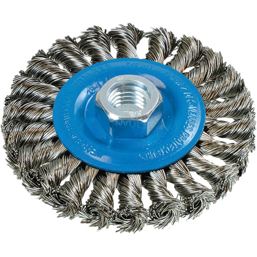 Brosse rotative &agrave; fils nou&eacute;s large, Arbre 5/8"-11, Acier FMT Sales Ltd
