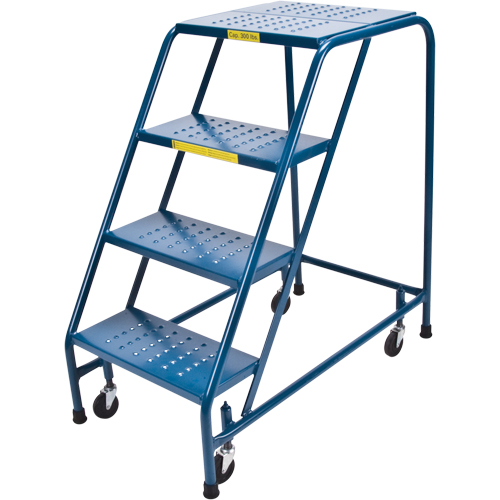Escabeau roulant, 4 marches, Largeur de la marche 18", Hauteur de la plateforme 37", Acier FMT Sales Ltd