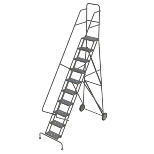 Rolling Ladder, 10 Steps, Serrated, 106" High FMT Sales Ltd