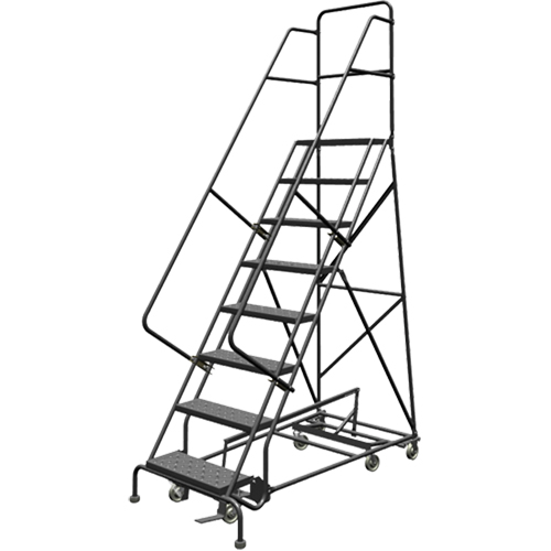 All Directional Rolling Ladder, 8 Steps, 24" Step Width, 80" Platform Height, Steel FMT Sales Ltd