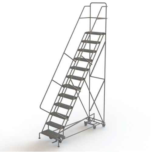 &eacute;chelles roulantes multidirectionnelles, 12 marches, Largeur de la marche 24", Hauteur de la plateforme 120", Acier FMT Sales Ltd