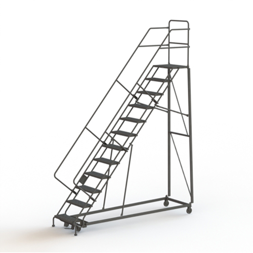 Heavy Duty Safety Slope Ladder, 12 Steps, Perforated, 50° Incline, 120" High FMT Sales Ltd