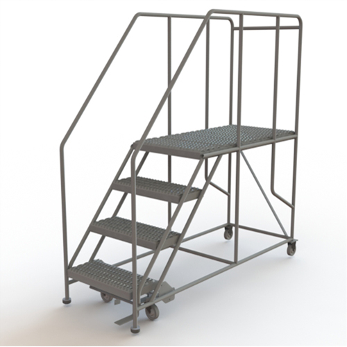 Plateforme de travail mobile, Acier, 4 Marches, 40" ha, 47" p, 24" Marche, Stri&eacute; FMT Sales Ltd
