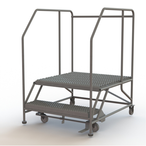 Plateforme de travail mobile, Acier, 2 Marches, 20" ha, 36" p, 36" Marche, Stri&eacute; FMT Sales Ltd
