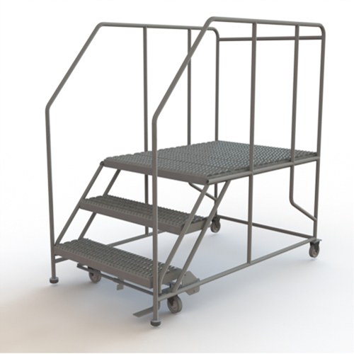 Plateforme de travail mobile, Acier, 3 Marches, 30" ha, 48" p, 36" Marche, Stri&eacute; FMT Sales Ltd