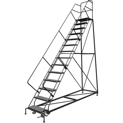 &eacute;chelles en angle de s&eacute;curit&eacute;, 14 marches, Perfor&eacute;, Inclinaison 50°, Hauteur 140" FMT Sales Ltd