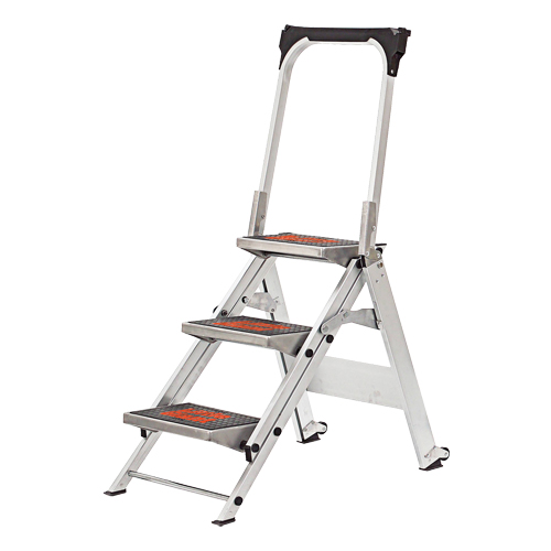 Escabeau de s&eacute;curit&eacute; a/barre & plateau, 2,2', Aluminium, Capacit&eacute; 300 lb, Type 1A FMT Sales Ltd