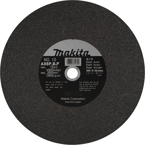 Metal Cutting Wheels, 14" x 1/8", 1" Arbor, Aluminum Oxide, 3900 RPM FMT Sales Ltd