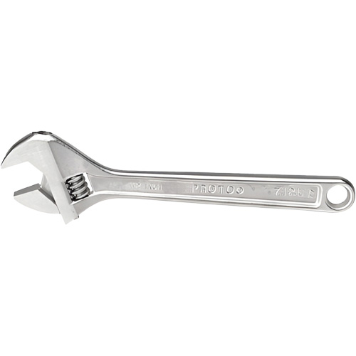 Adjustable Wrench, 12-1/8" L, 1-19/32" Max Width, Chrome FMT Sales Ltd
