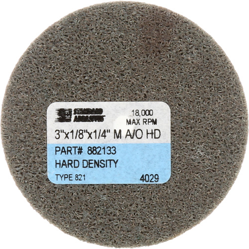 Standard Abrasives Unitized Wheel, 3" x 1/4", 1/4" Arbor, Fine Grit, Aluminum Oxide FMT Sales Ltd