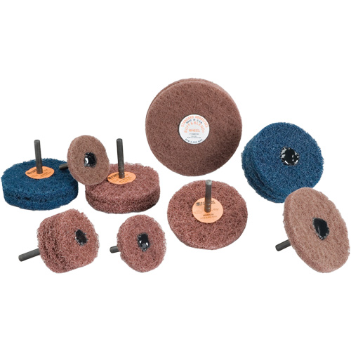 Standard Abrasives Buff & Blend Wheel, 3" Dia. x 1/4" W, 1/4" Arbor, Aluminum Oxide FMT Sales Ltd