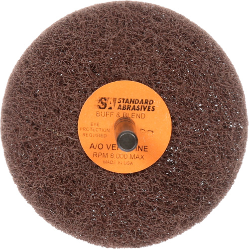 Meule Buff & Blend Standard Abrasives, 3" dia. x 1" la, Arbre 1/4", Oxyde d'aluminium FMT Sales Ltd