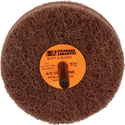 Standard Abrasives 2-Ply Buff & Blend Wheel, 3" Dia. x 2" W, 1/4" Arbor, Aluminum Oxide FMT Sales Ltd