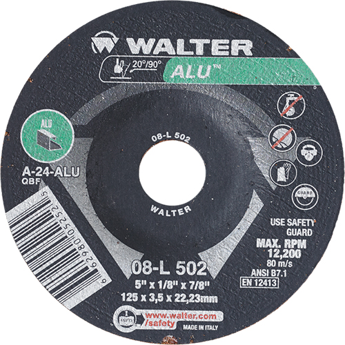 Depressed Centre Grinding Wheels - Aluminium Type 27, 5" x 1/8", 7/8" Arbor, Type 27 FMT Sales Ltd