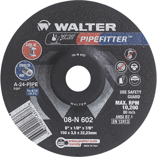 PIPEFITTER Grinding Wheel, 7" x 1/8", 7/8" Arbor, Type 27 FMT Sales Ltd
