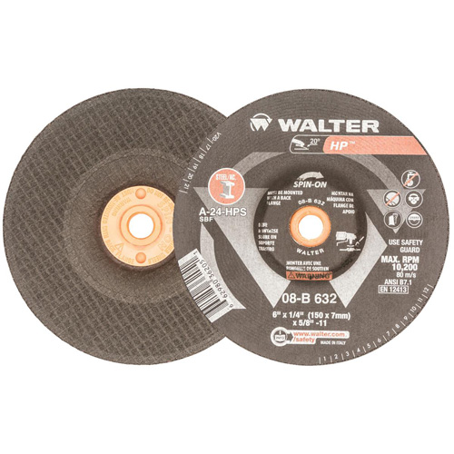 HP Grinding and Cutting Wheel, 6" x 1/8", 5/8"-11 Arbor, Aluminum Oxide, Type 27 FMT Sales Ltd