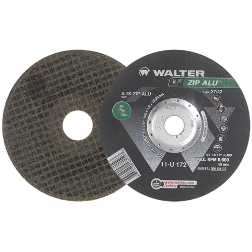 Zip Alu Cut-Off Wheel, 7" x 1/16", 7/8" Arbor, Type 27, Aluminum Oxide, 8600 RPM FMT Sales Ltd
