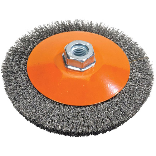 Meule soucoupe &agrave; fils cr&ecirc;p&eacute;s, 5" dia., Fils 0,012", Arbre 5/8"-11 FMT Sales Ltd