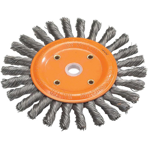 Knot-Twisted Wire Bench Wheel, 6" Dia., 0.0118" Fill, 5/8" Arbor, Steel FMT Sales Ltd