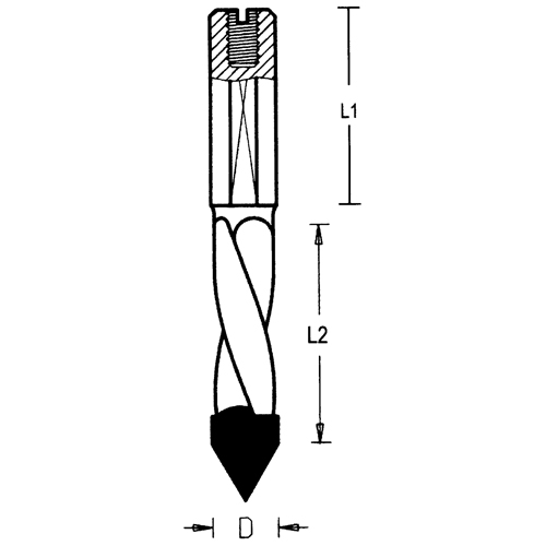 Through-Hole Carbide Tipped Drill, 5 mm Diameter FMT Sales Ltd