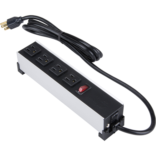 Barre d'alimentation en aluminium bross&eacute; pour l'int&eacute;rieur, 4 Prise(s), 6' FMT Sales Ltd