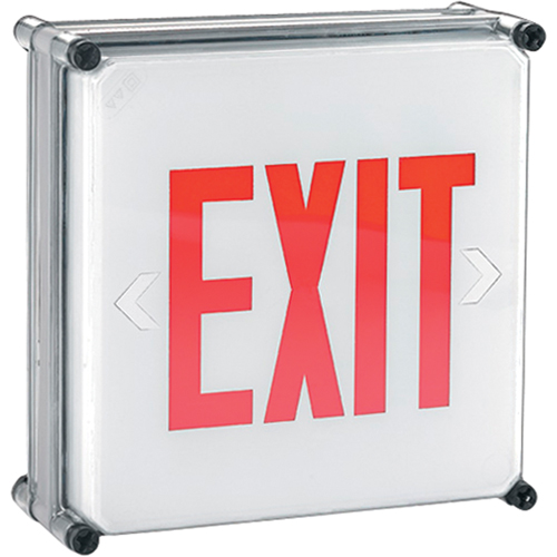 Enseignes Exit Aqua NEMA 4x, DEL, &agrave; raccordement fixe, 11-3/4" lo x 11-3/4" la, Anglais FMT Sales Ltd