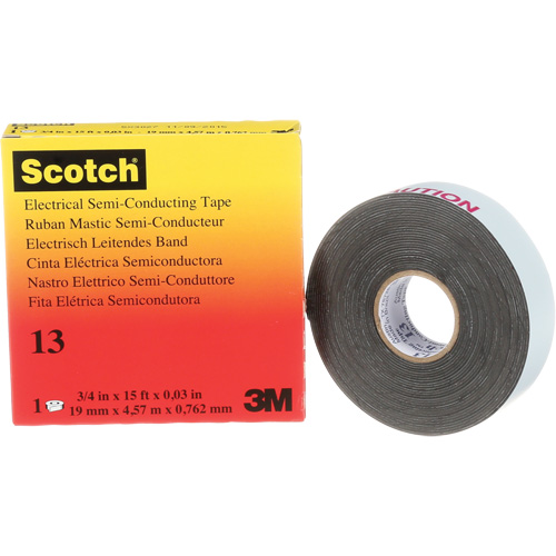 Ruban isolant semi-conducteur Scotch, 19 mm (3/4") x 4,6 m (15'), Noir, 30 mils FMT Sales Ltd