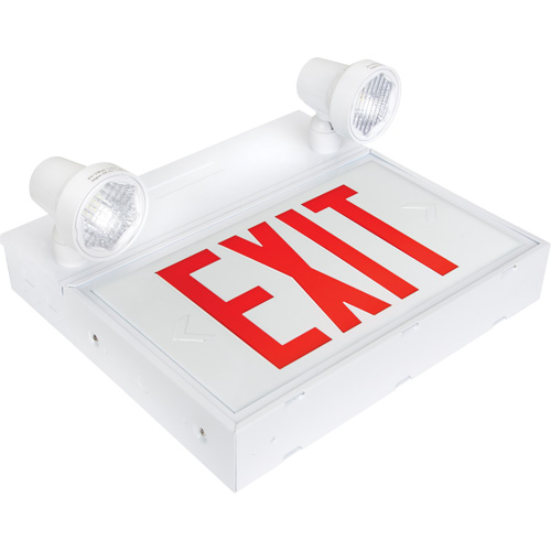 Exit Sign with Security Lights, LED, Battery Operated/Hardwired, 12-1/10" L x 11" W, English FMT Sales Ltd
