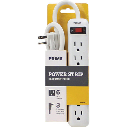 Power Strip, 6 Outlet(s), 3', 15 A, 1875 W, 125 V FMT Sales Ltd