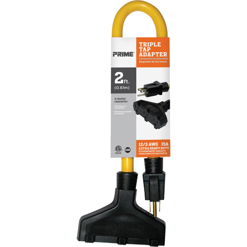 Fiche &agrave; trois prises, Ext&eacute;rieur, STW, AWG 12/3, 15 A, 3 prise(s), 2' FMT Sales Ltd