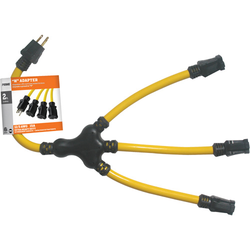 Adaptateur en W, Ext&eacute;rieur, STW, AWG 12/3, 15 A, 3 prise(s), 2' FMT Sales Ltd
