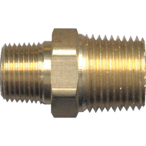 Reducing Hex Nipple, Brass, 1/2" x 3/8", NPT x NPT FMT Sales Ltd