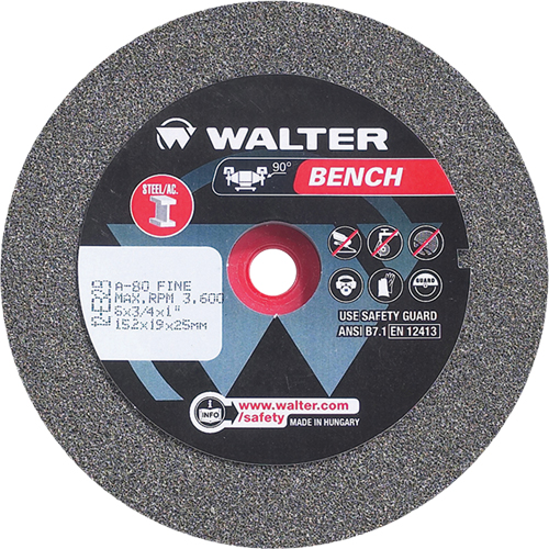 Bench Grinding Wheel, 6" x 3/4", 1" Arbor, 1 FMT Sales Ltd