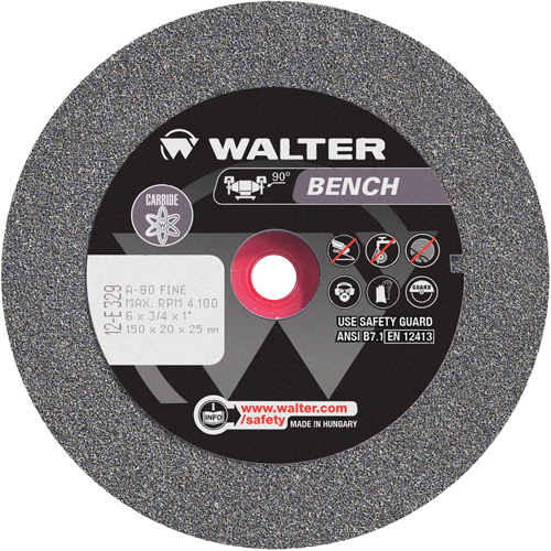 Bench Grinding Wheel, 6" x 3/4", 1" Arbor, 1 FMT Sales Ltd