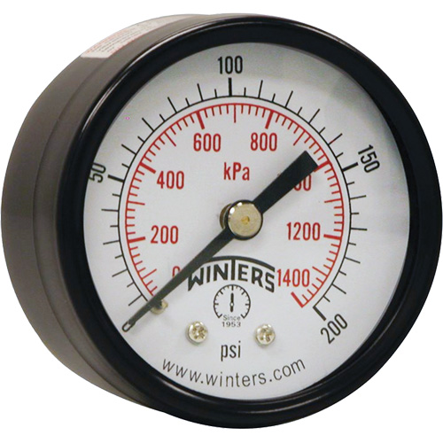 Manom&egrave;tre &eacute;conomique,  2", 0 - 200 psi, Fixation arri&egrave;re, Analogique FMT Sales Ltd