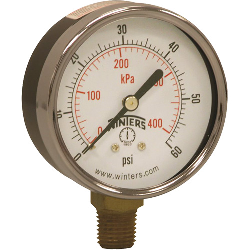 Manom&egrave;tre &eacute;conomique,  2-1/2", 0 - 60 psi, Fixation inf&eacute;rieure, Analogique FMT Sales Ltd