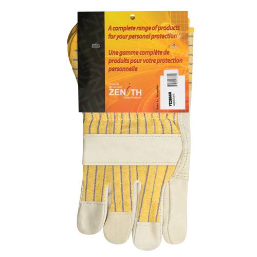 Gants d'ajusteur &agrave; paume renforc&eacute;e, Grand, Paume en Cuir fleur de vache, Doublure en Coton FMT Sales Ltd