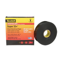 Ruban isolant en vinyle Super 33+ Scotch, 19 mm (3/4") x 33 m (108'), Noir, 7 mils FMT Sales Ltd