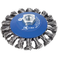 Brosse conique &agrave; m&egrave;ches torsad&eacute;es, Dia. 5", Fils 0,02", Arbre 5/8"-11NC FMT Sales Ltd