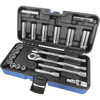 SAE 12-Point Socket Wrench Set, 21 Pcs, 3/8" Drive Size, Deep FMT Sales Ltd