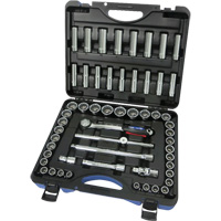 SAE/Metric 12-Point Socket Set, 55 Pcs, 1/2" Drive Size, Deep FMT Sales Ltd