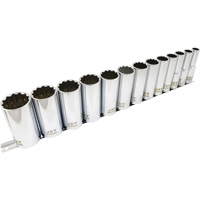 SS1213D-12 SAE 12-Point Socket Set, 13 Pcs, 1/2" Drive Size, Deep FMT Sales Ltd