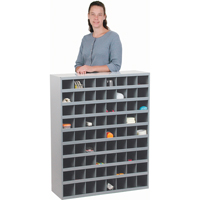 Armoires pour bacs de rangement en acier, 33-3/4" la x 12" p x 42" h, Gris FMT Sales Ltd