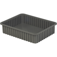 Divider Box&reg; Containers, Polyethylene, 22.4" W x 17.4" D x 5" H, Grey FMT Sales Ltd