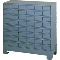 Industrial Drawer Cabinet With Base, 48 Drawers, 34-1/8" W x 12-1/4" D x 33-3/4" H, Grey FMT Sales Ltd
