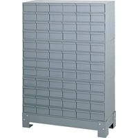 Industrial Drawer Cabinet With Base, 72 Drawers, 34-1/8" W x 12-1/4" D x 48-1/8" H, Grey FMT Sales Ltd