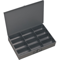 Compartment Scoop Boxes, Steel, 12 Slots, 18" W x 12" D x 3" H, Grey FMT Sales Ltd