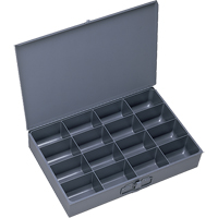 Compartment Scoop Boxes, Steel, 16 Slots, 18" W x 12" D x 3" H, Grey FMT Sales Ltd