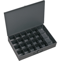 Compartment Scoop Boxes, Steel, 21 Slots, 18" W x 12" D x 3" H, Grey FMT Sales Ltd